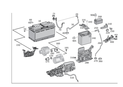 Battery, Starter and Alternator Line for 2017 Mercedes-Benz GLS350d #0