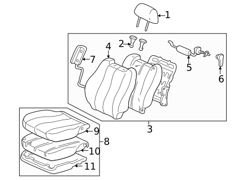 Front Seat Components for 2000 Toyota Solara #0
