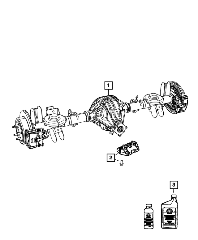 52114882AF - Rear Axle; Corporate 210 MM; Differential and Drive Line: Rear Complete Axle Assembly for Mopar Image