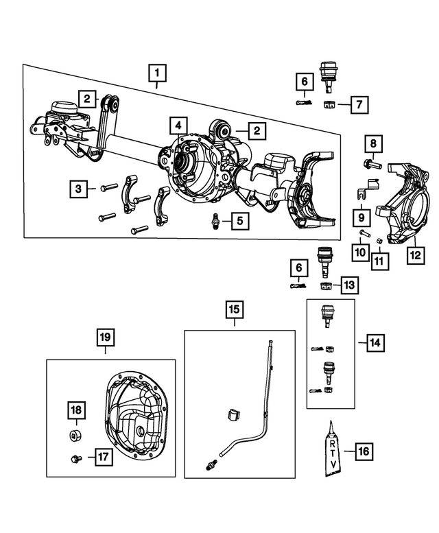 68017179AA - Front Axle; Dana 216 MM; Differential and Drive Line: Axle Vent for Mopar Image image