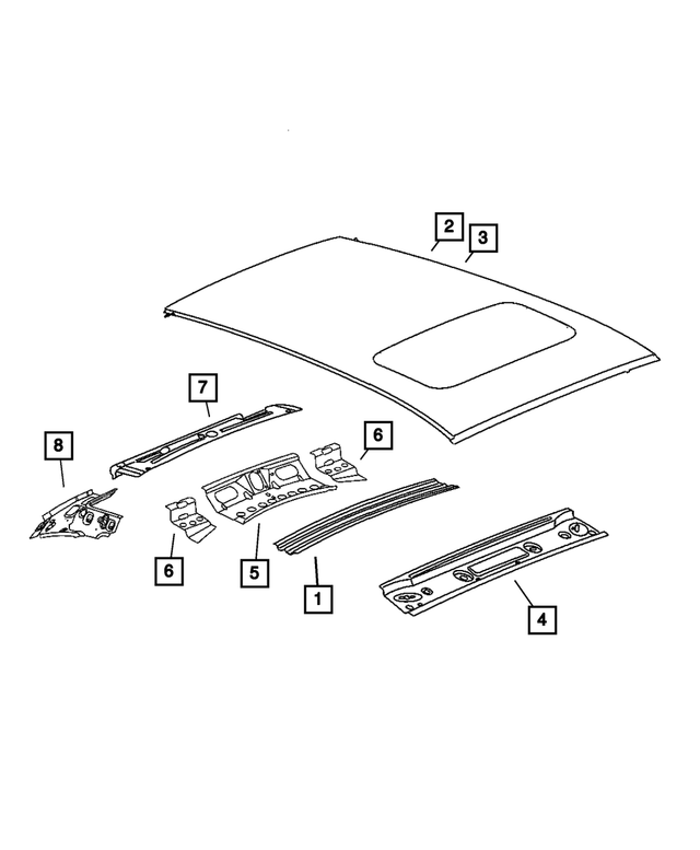 5074121AE - Body Sheet Metal Except Doors: Sunroof Roof for Mopar Image