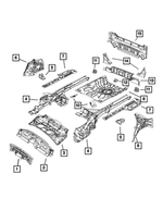 68164232AB - Body Sheet Metal Except Doors: Center Floor Pan for Mopar Image