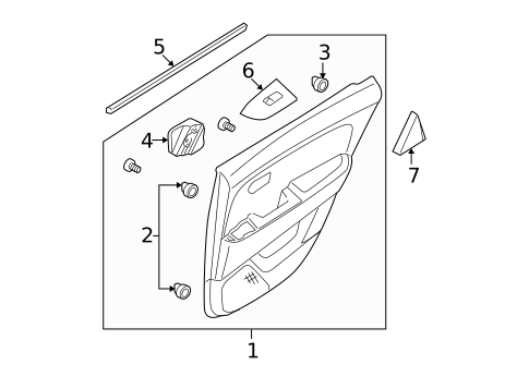 Interior Trim - Rear Door for 2009 Hyundai Elantra #0