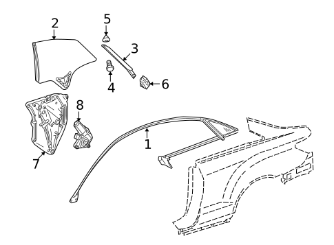Glass & Hardware for 2014 Mercedes-Benz E350 #0