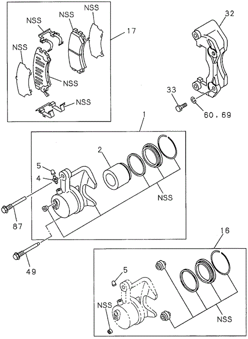 Front Disk Brake Caliper for 1997 Acura SLX #0