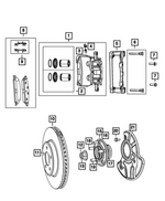 68654090AA - : Disc Brake Caliper Assembly, Right for Dodge: Charger Daytona | Jeep: Grand Cherokee Image