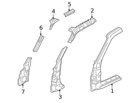 Hinge Pillar for 2002 Mitsubishi Montero #0