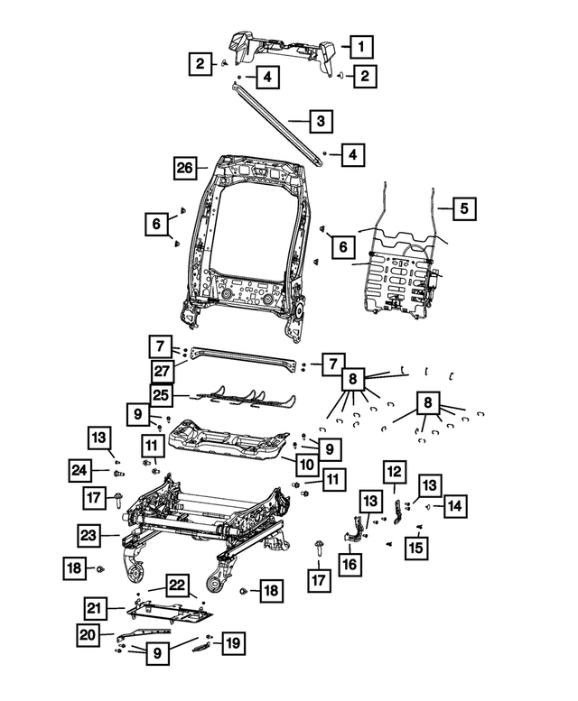 68050494AA - Interior Trim: Front Seat Support for Mopar Image