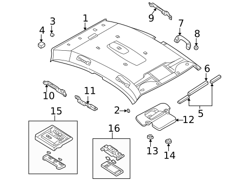 Interior Trim - Roof for 2002 INFINITI Q45 #0