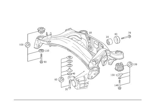 Rear Axle Support for 1999 Mercedes-Benz SLK 230 #0