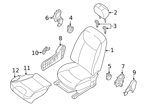 Passenger Seat Components for 2013 Nissan Sentra #0