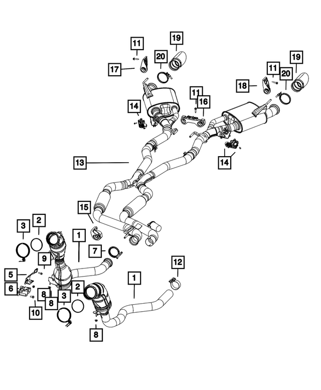 68570947AC - : Exhaust Pipe And Converter, Left for Mopar Image