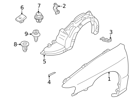 Fender & Components for 1999 Mazda Protege #0