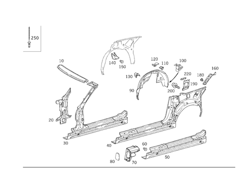 Side Panel and Roof Front Rail for 2003 Mercedes-Benz SLK320 #0