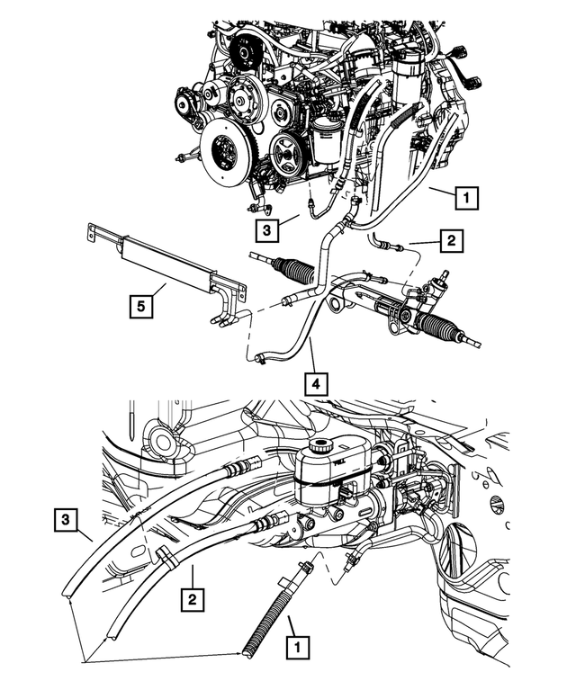 68031851AJ - Steering: Power Steering Return Hose for Mopar Image