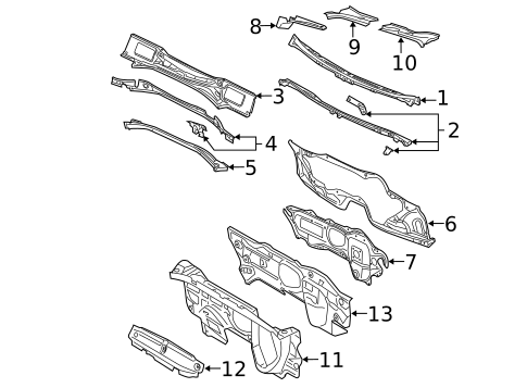 Cowl for 2009 Volkswagen Passat #0
