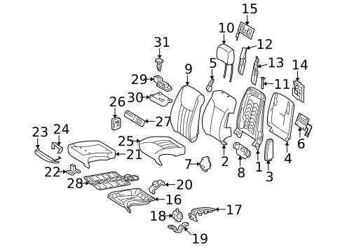 Front Seat Components for 2007 Mercedes-Benz R 63 AMG&reg; #0