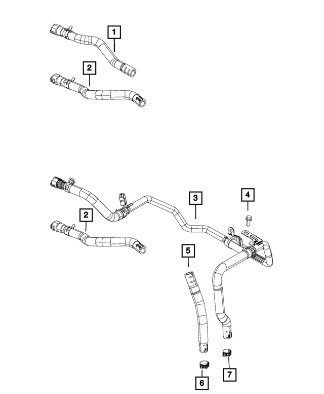 « 52014685AB –  : Retour De Chauffage Durite pour Mopar Image »