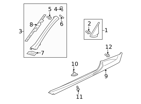 Exterior Trim - Pillars for 2009 Mitsubishi Eclipse #0