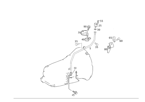 Attached Parts for Transmission, Oil Filler Pipe for 2006 Mercedes-Benz S 55 AMG&reg; #0