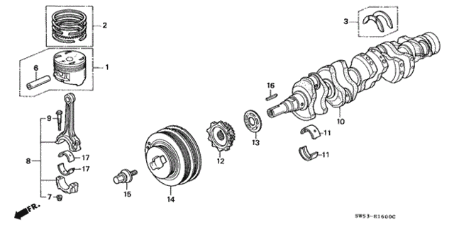 Piston - Crankshaft for 1996 Acura TL #0