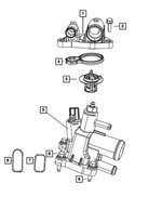 4892114AC - Cooling: Water Inlet Connector for Mopar Image