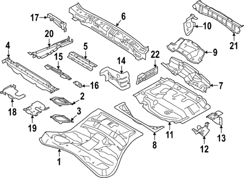 Rear Floor & Rails for 2021 Volvo XC60 #0