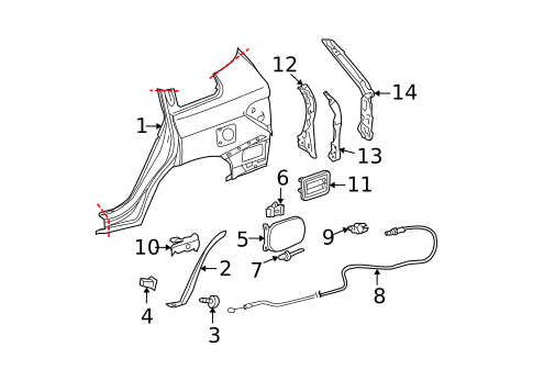 Quarter Panel & Components for 2010 Toyota Highlander #0