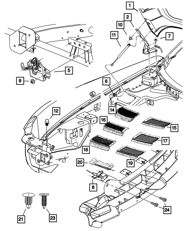 5030955AA - : Air Inlet Hood Screen for Mopar Image