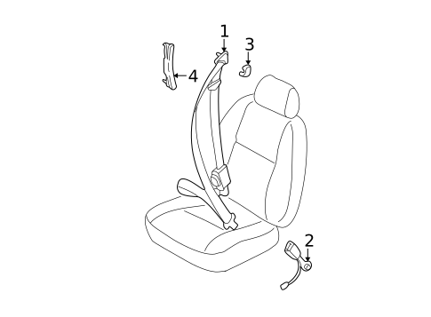 Front Seat Belts for 2005 Subaru Forester #0