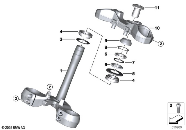 7129907381 - Front Axle, Front Suspension: Fillister-Head Screw - M8X30-8.8-ZNNIV for BMW-Motorrad Image image