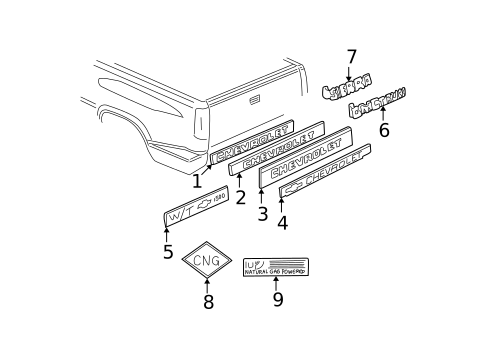 Exterior Trim - Pick UP Box for 2000 Chevrolet K2500 Pickup #2