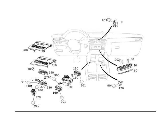 2129052300 - Electrical System: Switch Block for Mercedes-Benz: E250, E350, E400, E550, E63 AMG, E63 AMG S Image image