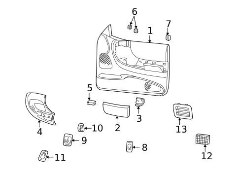 Interior Trim - Front Door for 2005 Mazda B2300 #0
