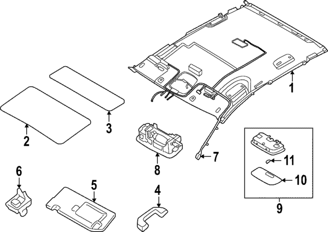 92850J9000NNB - : Dome Lamp Assembly for Hyundai Image
