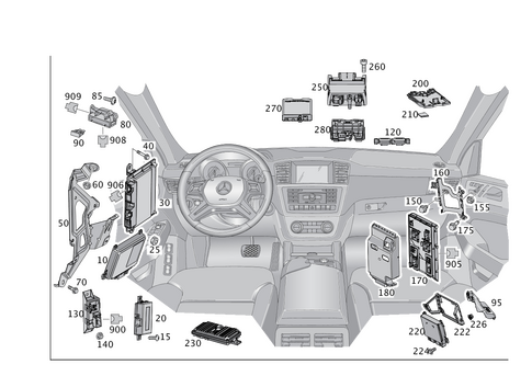 Control Units, Fuse Boxes and Relays in Interior for 2017 Mercedes-Benz GLE550e #0