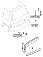 H00151782 - : Nameplate Clip for Mazda: MPV, MX-6, Protege Image