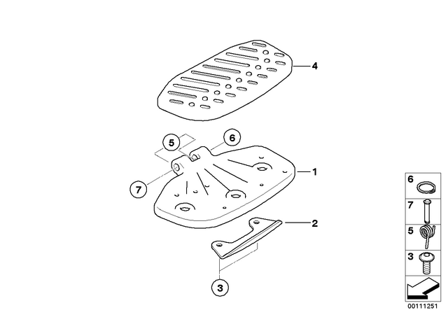 46717661510 - : Distance Rubber, Right for BMW-Motorrad Image