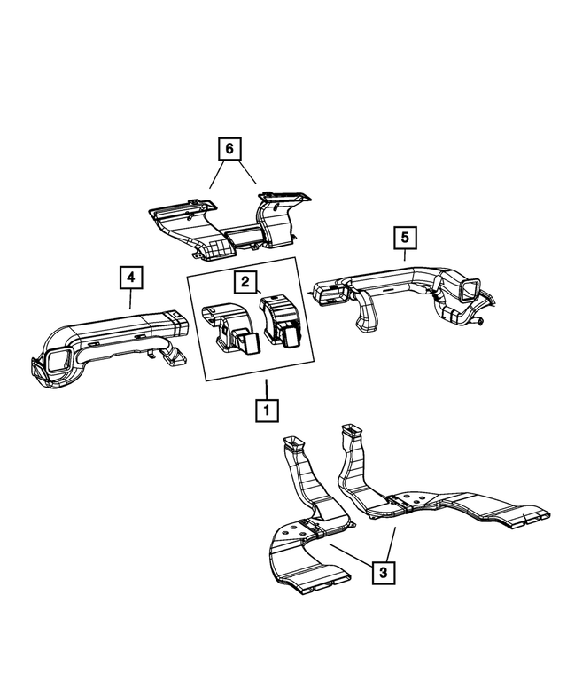 68109859AB - Air Conditioners and Heaters: A/c And Heater Duct for Mopar Image