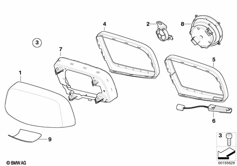Outside Mirror for 2005 BMW 545i #0