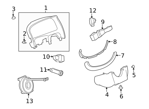 Shroud, Switches & Levers for 2008 Saturn Vue #0