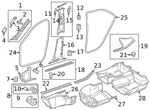 Interior Trim - Pillars for 2016 Mercedes-Benz CLS 63 AMG&reg; S #1