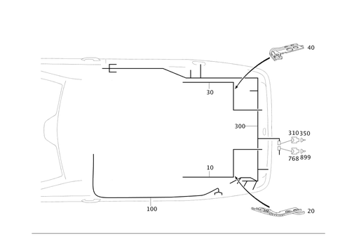 Cable Harness in Luggage Compartment for 2008 Mercedes-Benz CLK350 #0