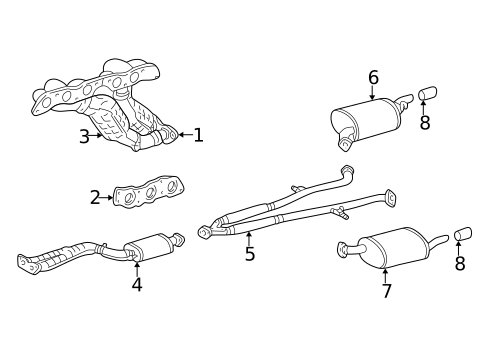 Exhaust Components for 1998 Lexus GS300 #0