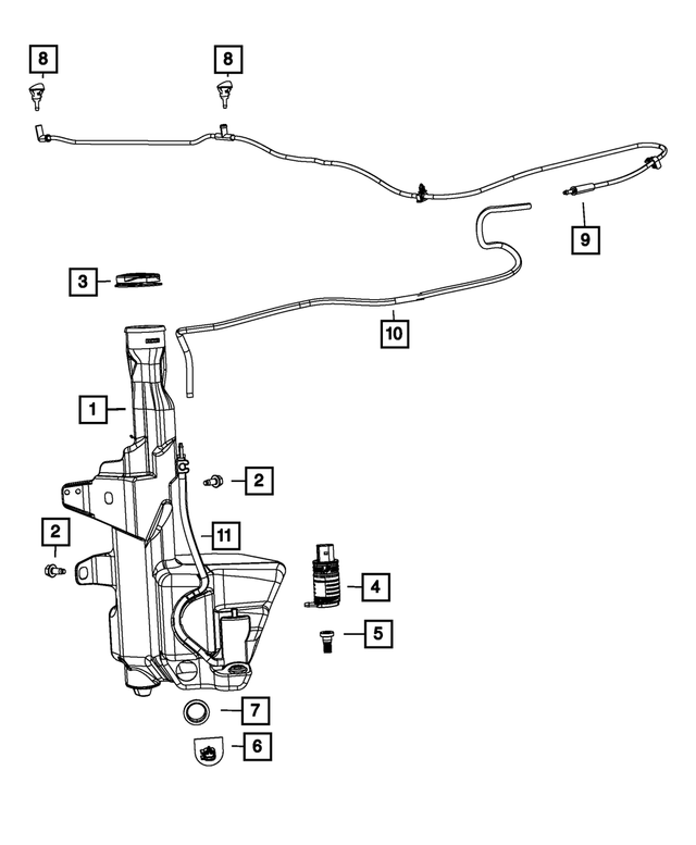 68213433AA - Electrical: Windshield Washer Hose for Mopar Image