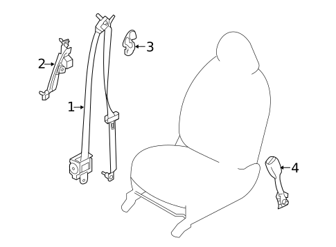 Seat Belt for 2014 Nissan Versa #1