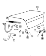 5057794AE - Body Sheet Metal Except Doors: Decklid Inner Pull Cup for Mopar Image