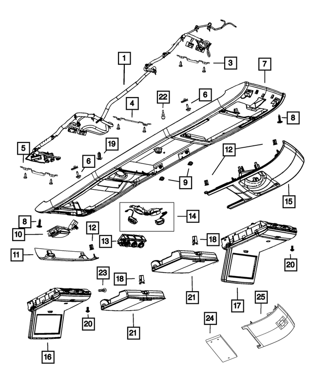 5028731AB - Interior Trim: Overhead Console Bracket for Mopar Image image
