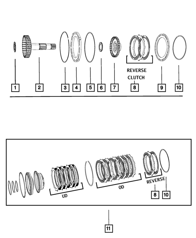 52119776AA - 66RFE; 6-Speed; Automatic Transmission: Overdrive Clutch Hub And Shaft for Mopar Image