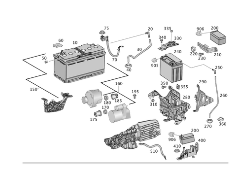 Battery, Starter and Alternator Line for 2015 Mercedes-Benz ML250 #0